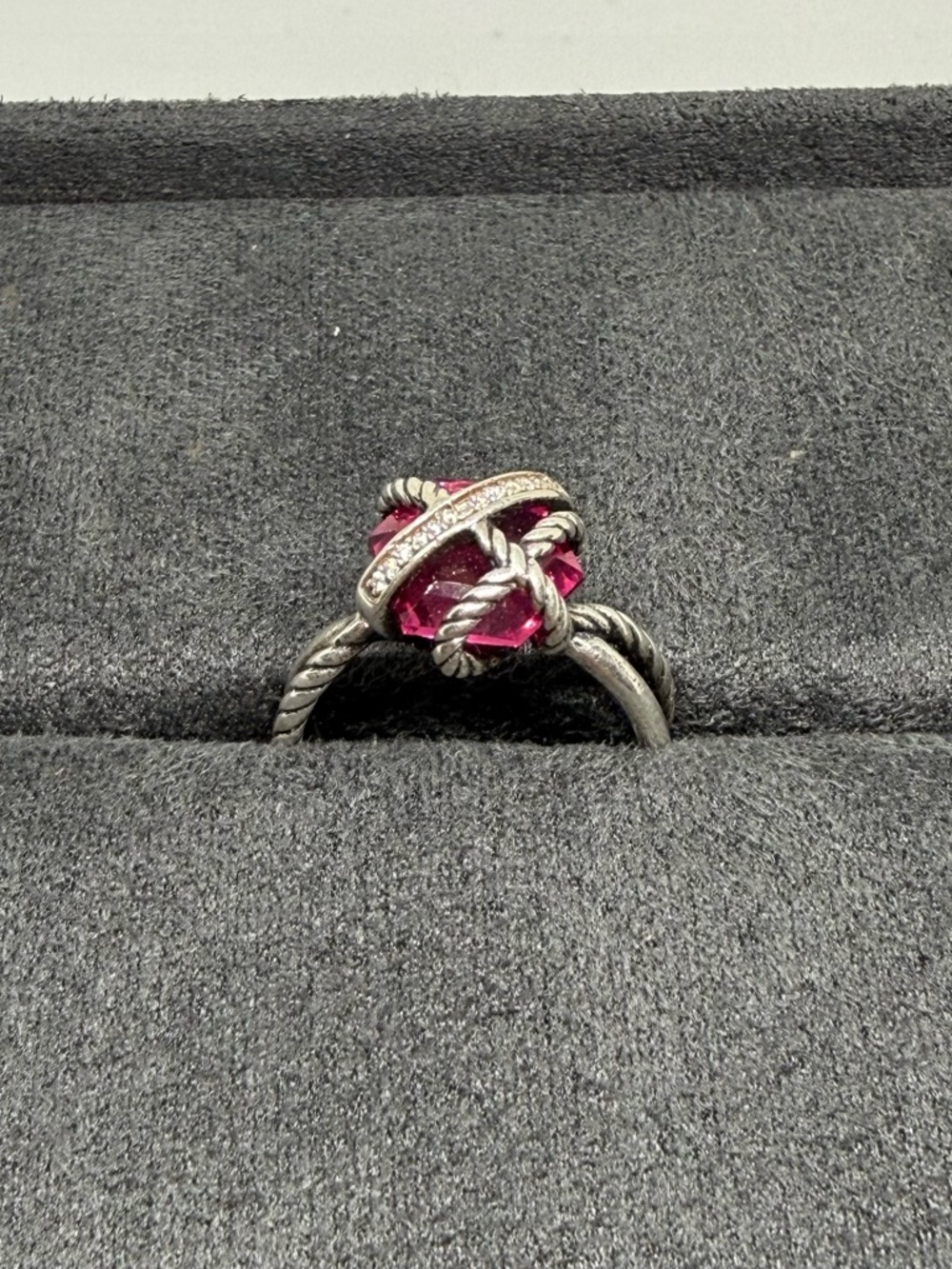 David Yerman, pink tourmaline wrap ring with white diamonds - Picture 2 of 4